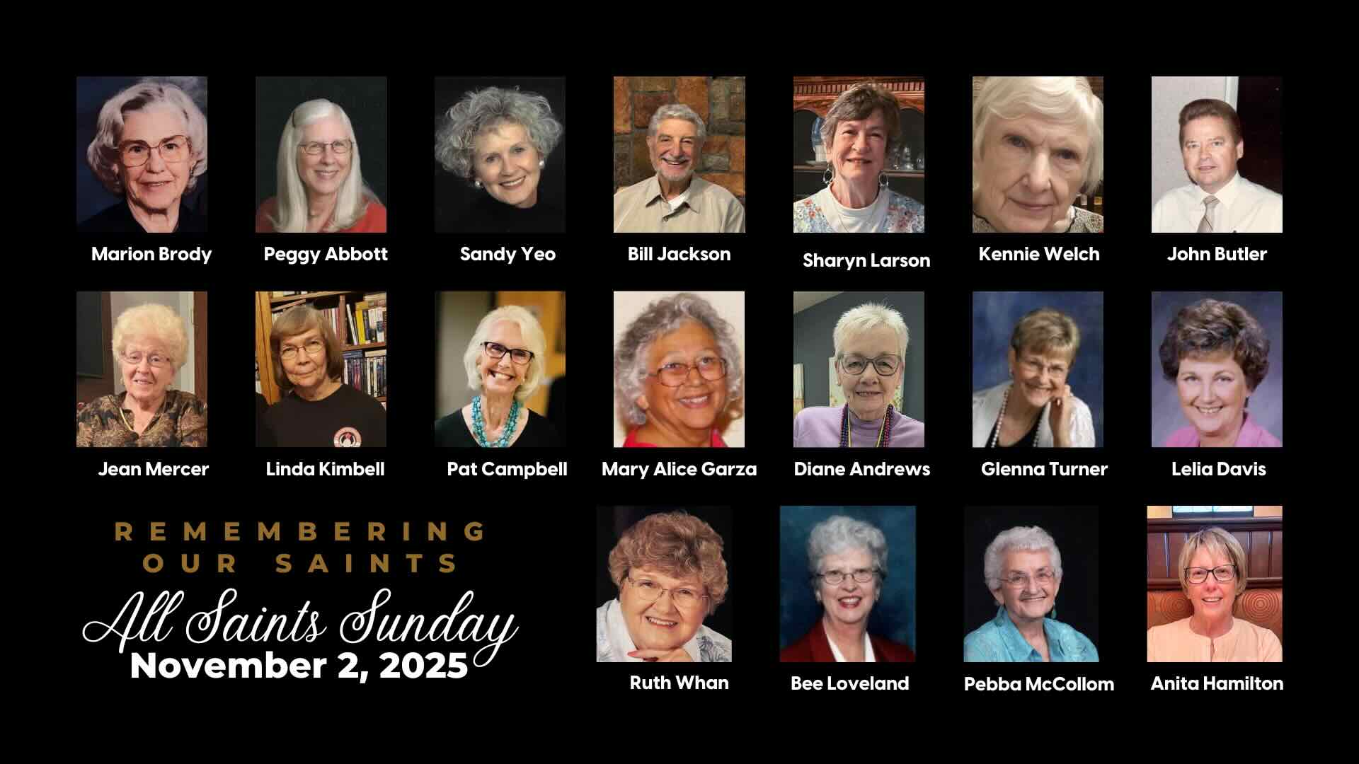 Remembering Our Saints — All Saints Sunday
